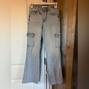 Vervet Blue Light Wash Cargo Style Jeans Size 22